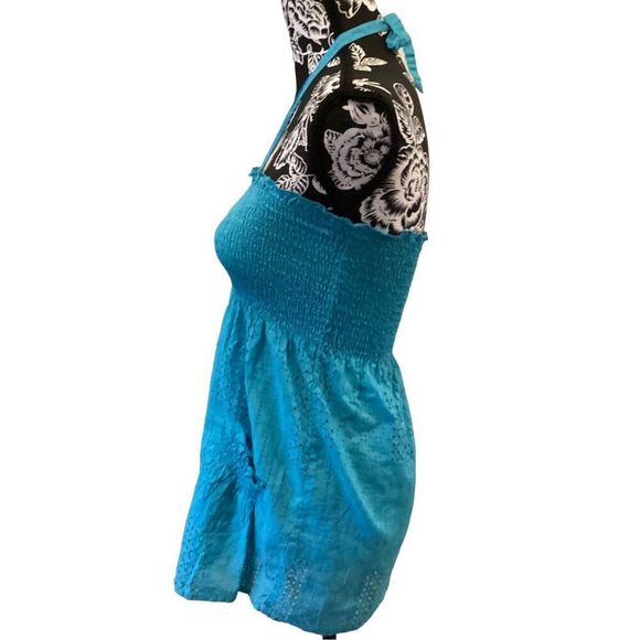 Y2K Vintage Halter Top Stretch Coquette Cottage Cottagecore Coastal Beach Summer - Picture 3 of 8